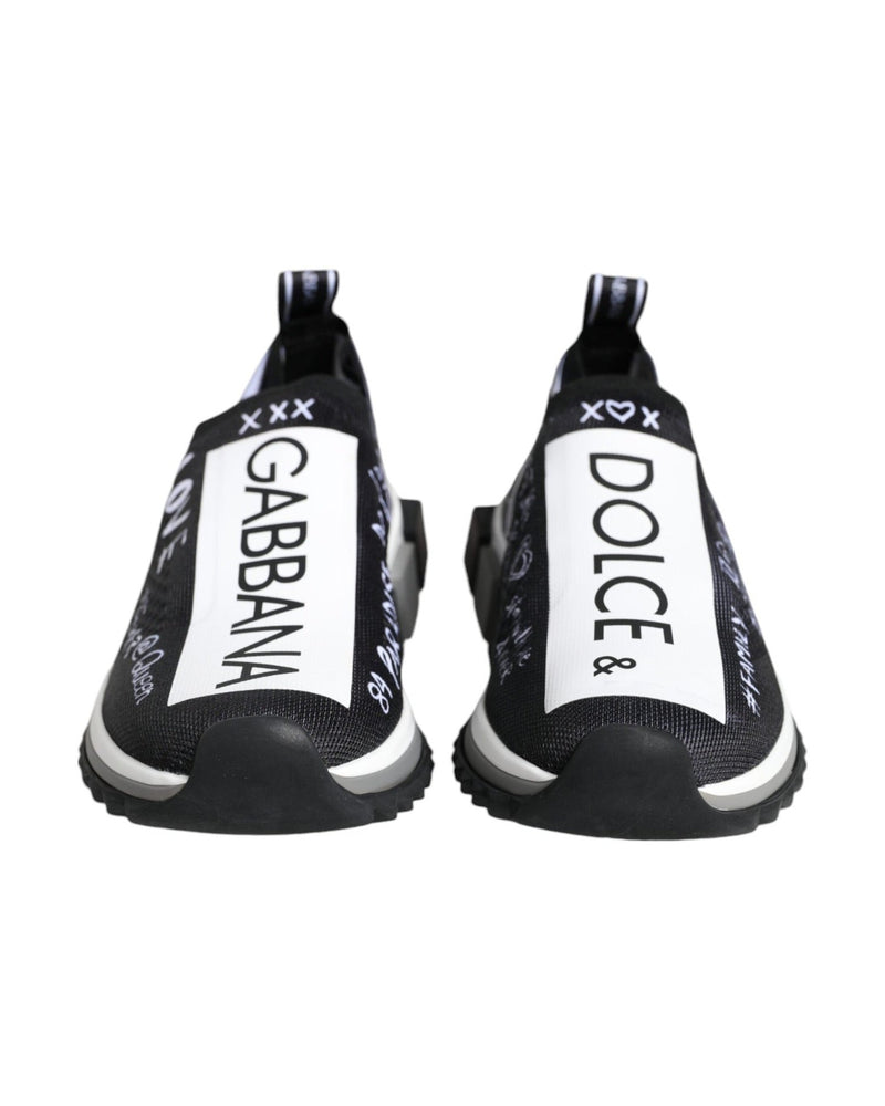 Dolce & Gabbana Black White Sorrento Low Top Sneakers Shoes Sneakers