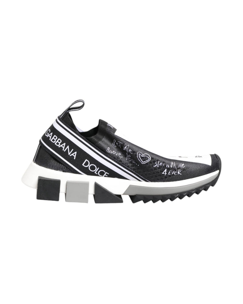 Dolce & Gabbana Black White Sorrento Low Top Sneakers Shoes Sneakers