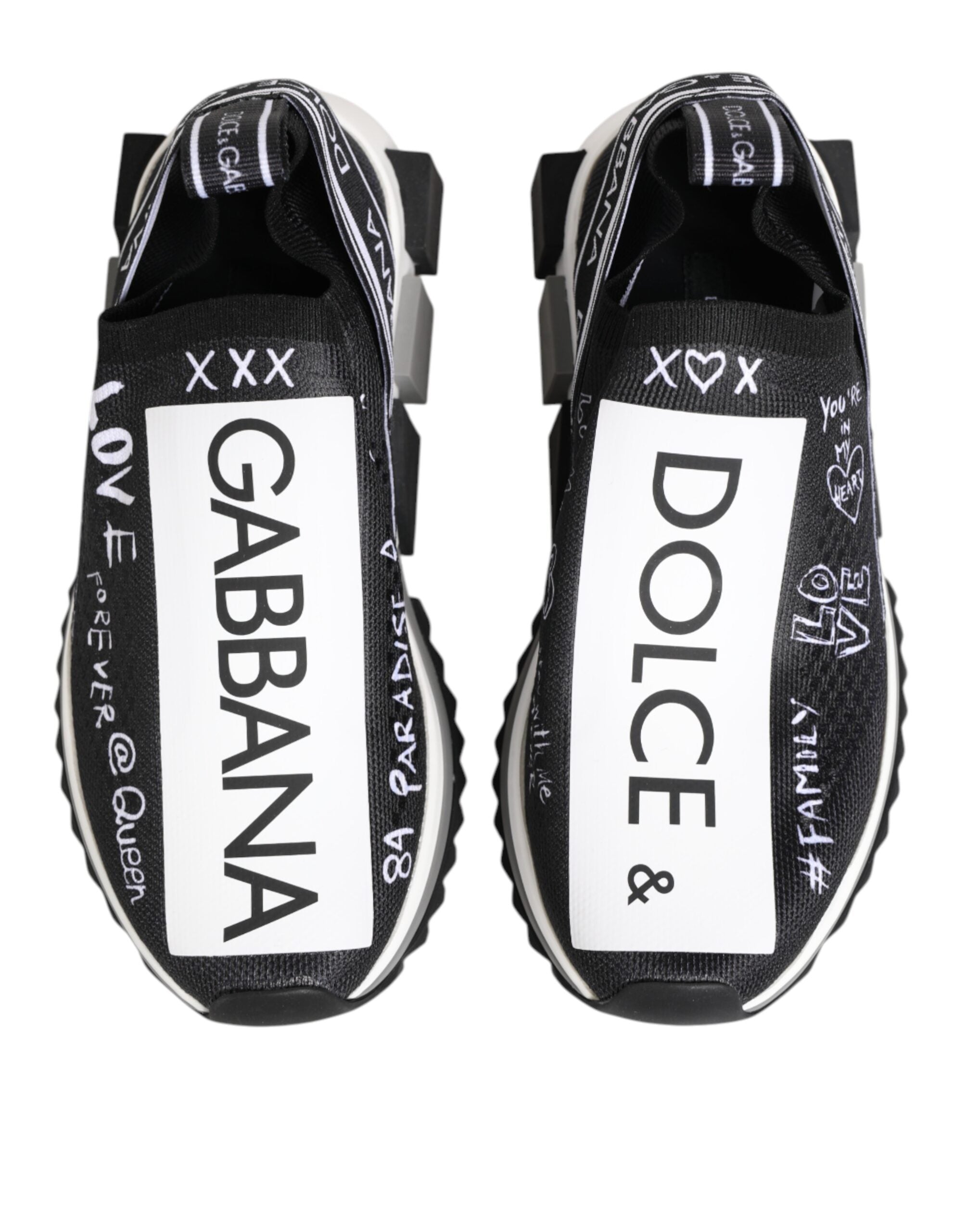 Dolce & Gabbana Black White Sorrento Low Top Sneakers Shoes Glam Steals