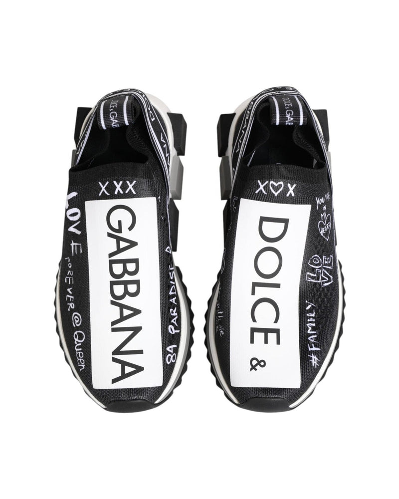 Dolce & Gabbana Black White Sorrento Low Top Sneakers Shoes Glam Steals
