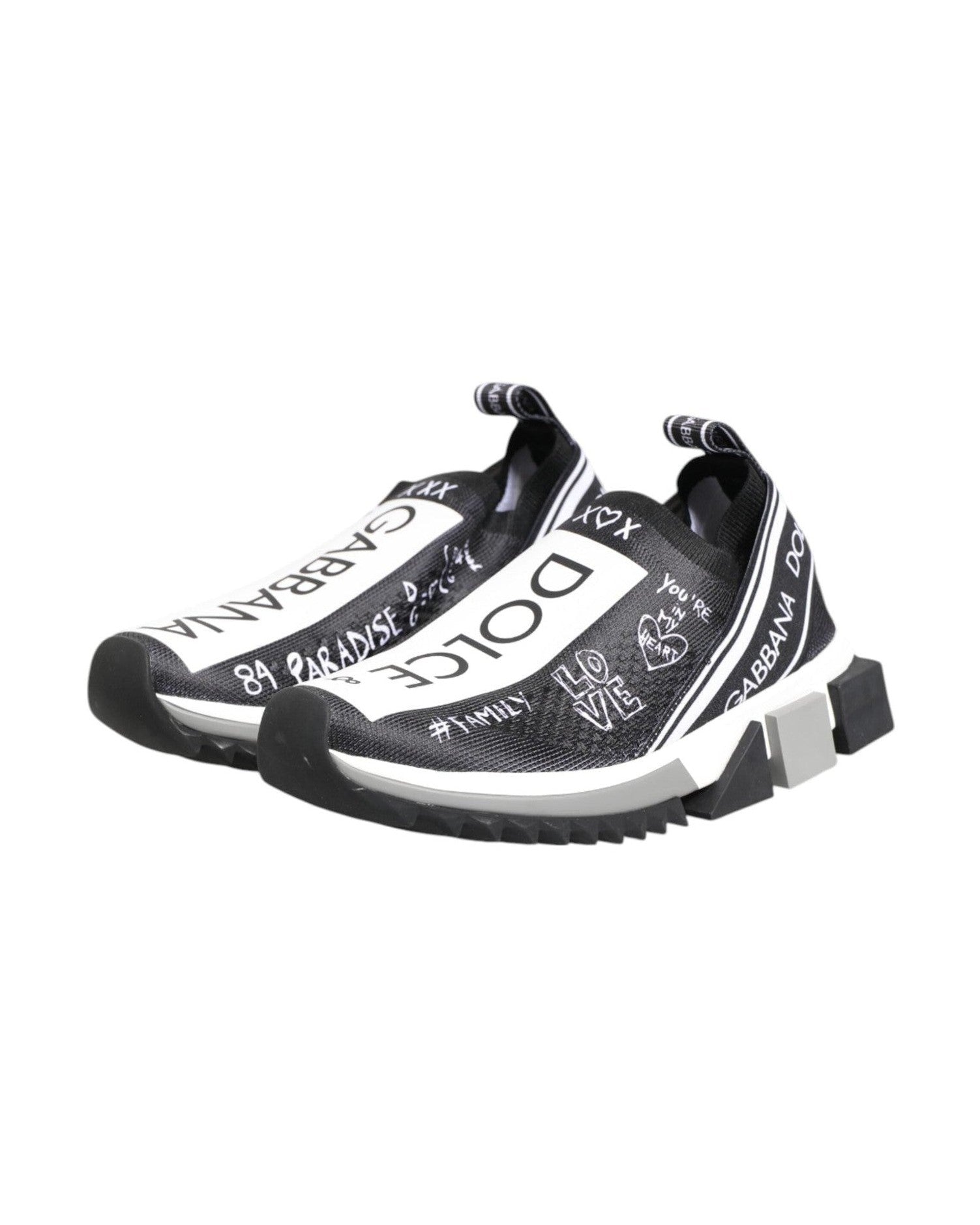 Dolce & Gabbana Black White Sorrento Low Top Sneakers Shoes Glam Steals