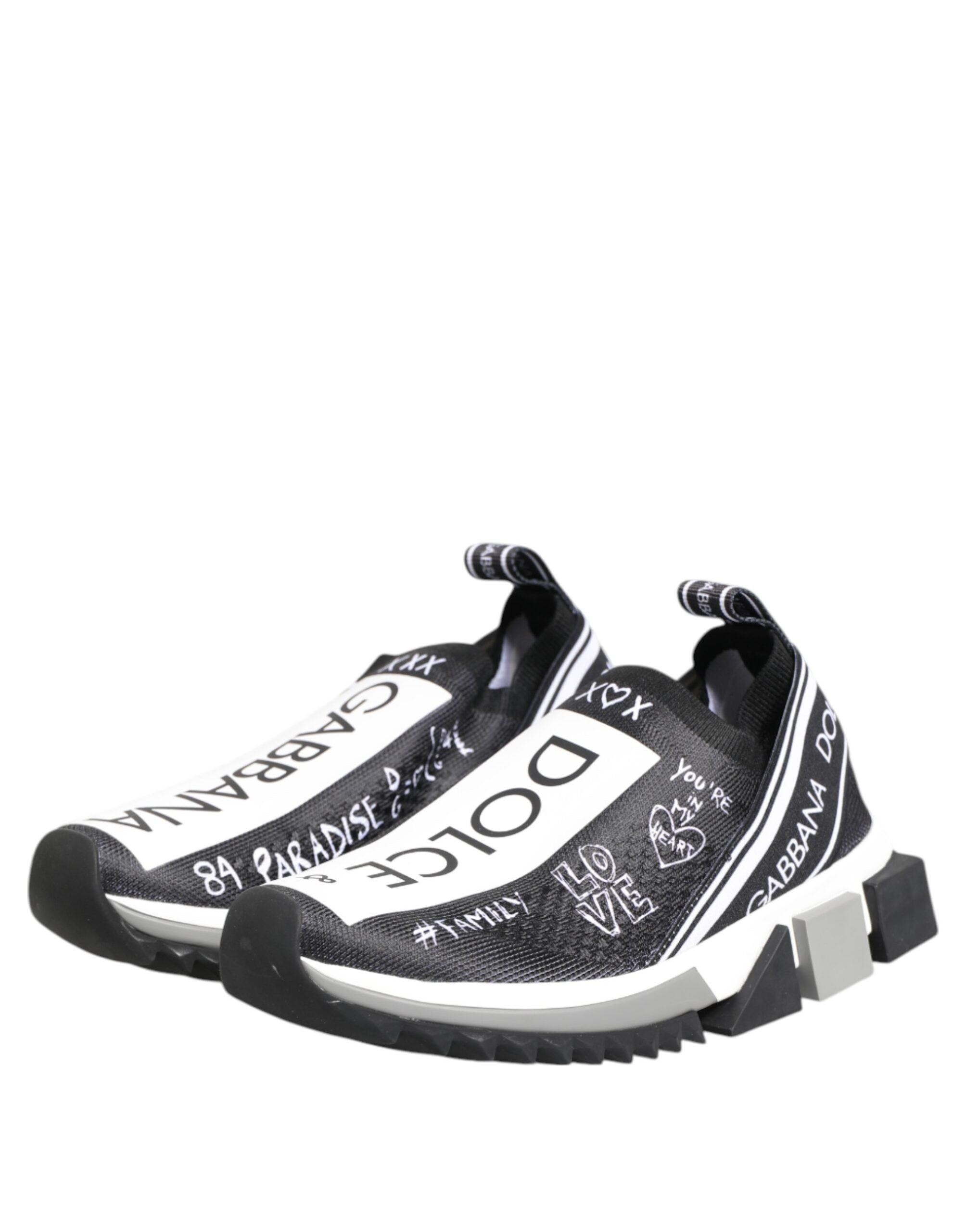 Dolce & Gabbana Black White Sorrento Low Top Sneakers Shoes Glam Steals