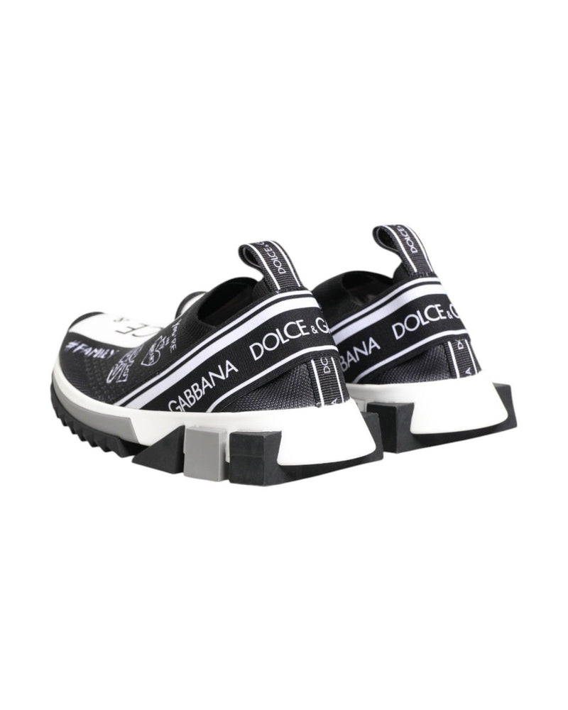 Dolce & Gabbana Black White Sorrento Low Top Sneakers Shoes Glam Steals