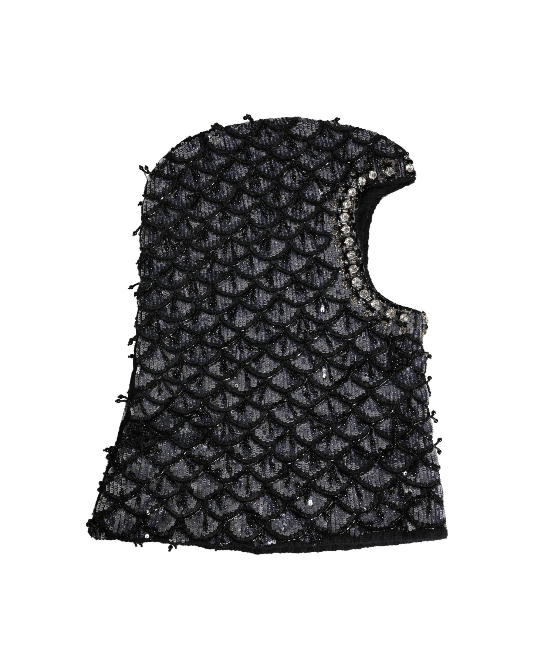 Dolce & Gabbana Black Wool Crystal Embellished Balaclava Hat Glam Steals