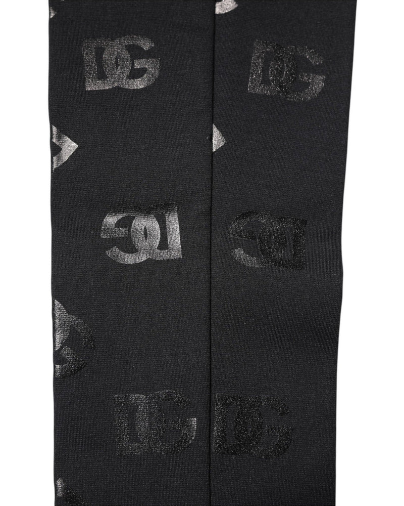 Dolce & Gabbana Black Wool Dg Logo Monogram Stretch Arm Sleeves Arm Warmers & Sleeves