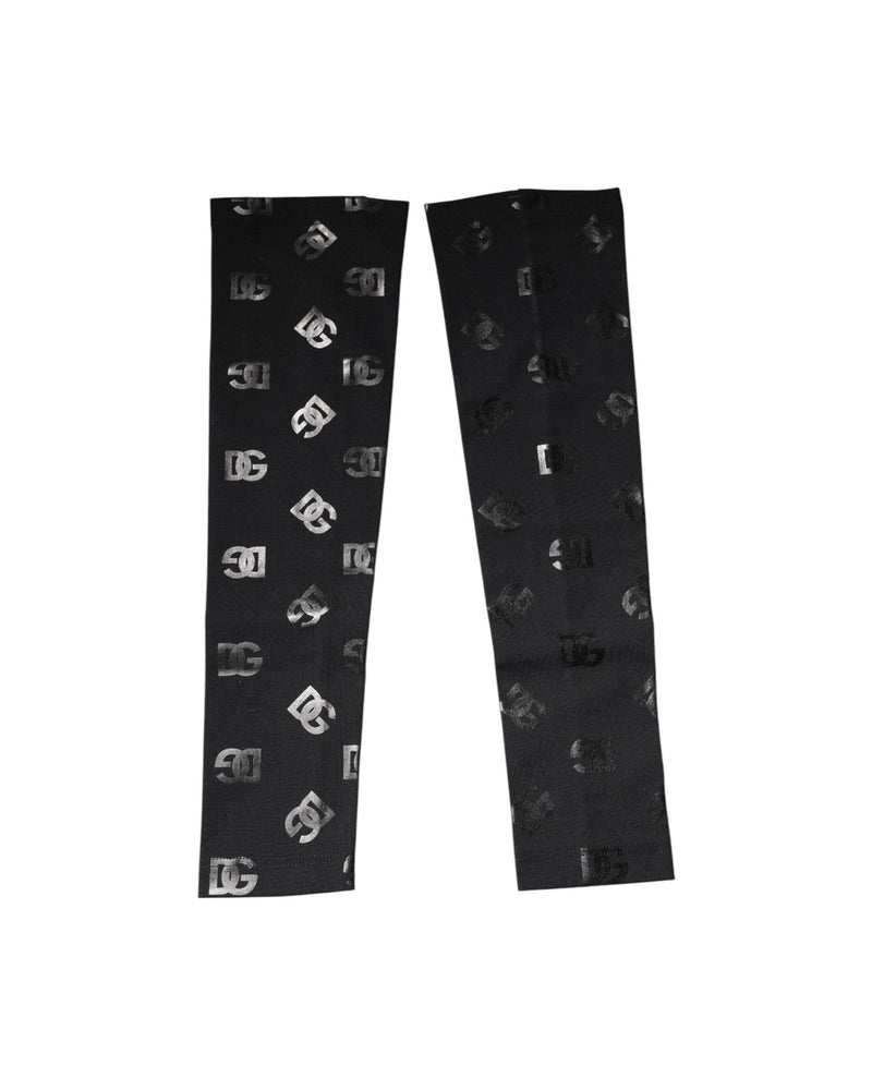 Dolce & Gabbana Black Wool Dg Logo Monogram Stretch Arm Sleeves Glam Steals
