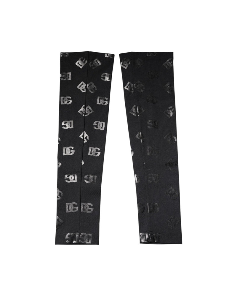 Dolce & Gabbana Black Wool Dg Logo Monogram Stretch Arm Sleeves Glam Steals