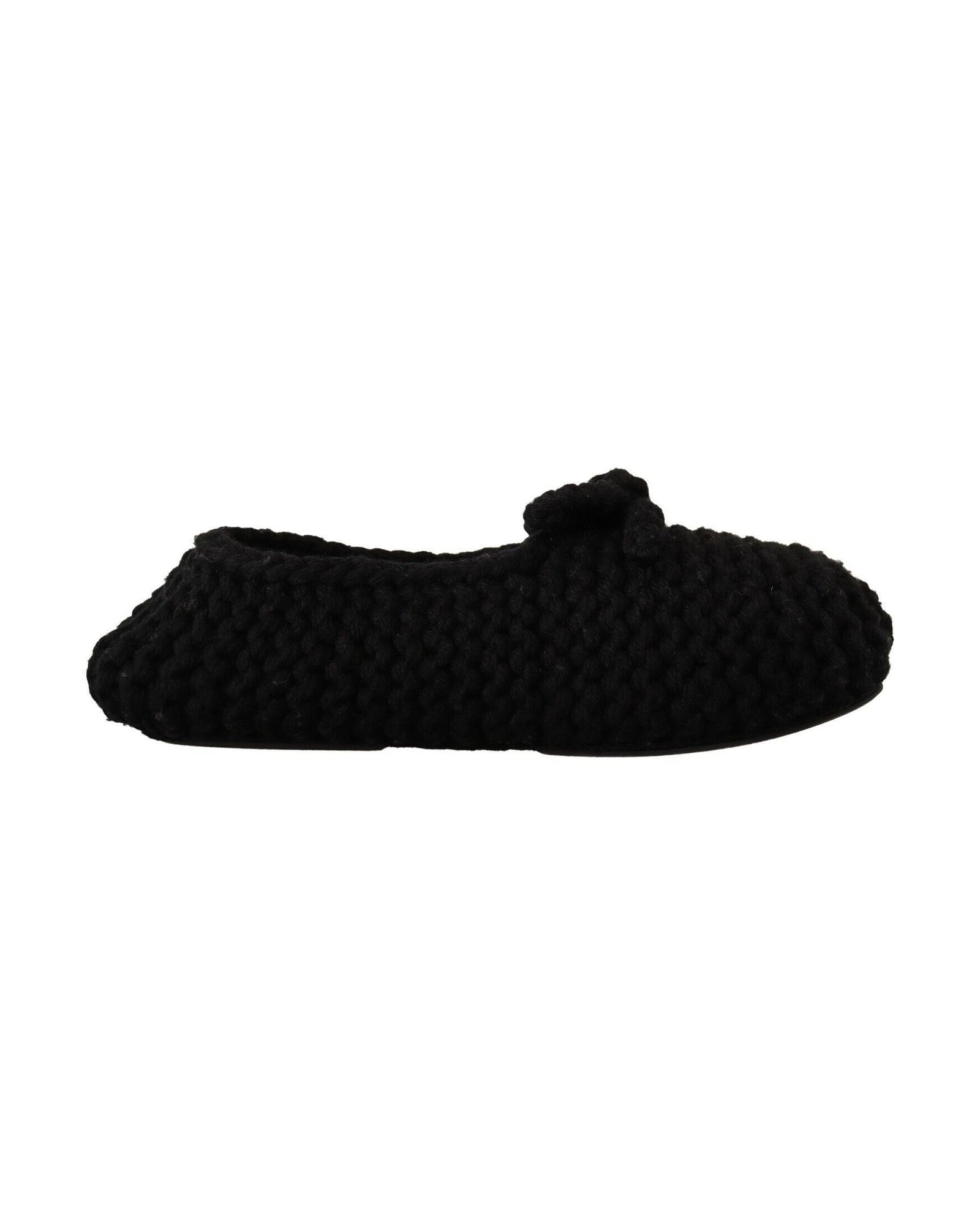 Dolce & Gabbana Black Wool Elegant Knit Ballet Flats
