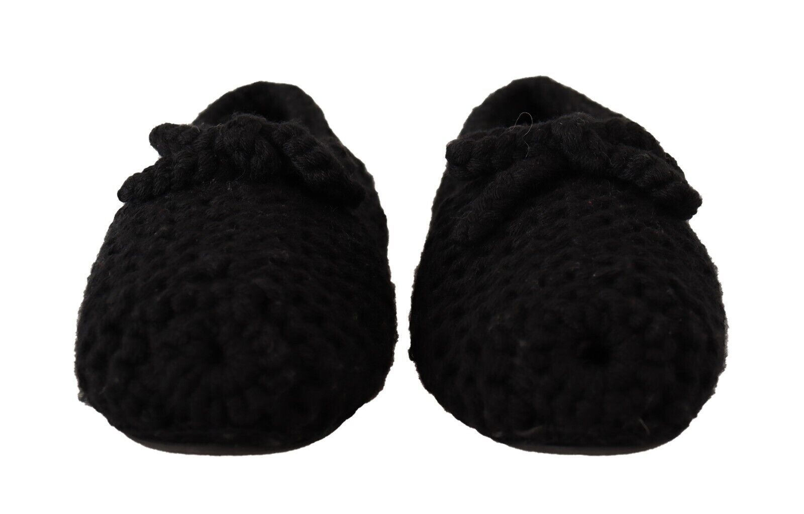 Dolce & Gabbana Black Wool Elegant Knit Ballet Flats