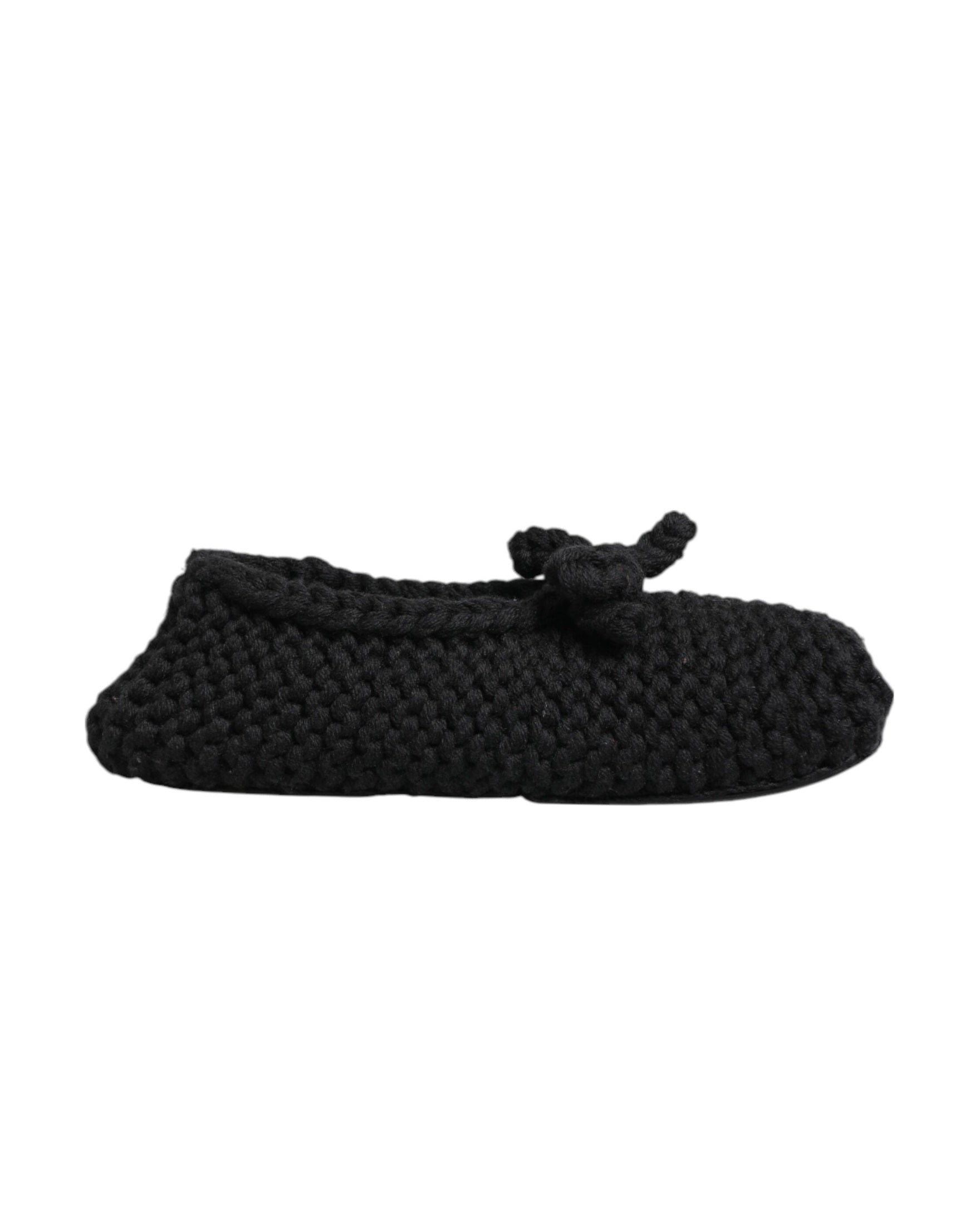 Dolce & Gabbana Black Wool Knit Slip On Ballerina Flats Shoes