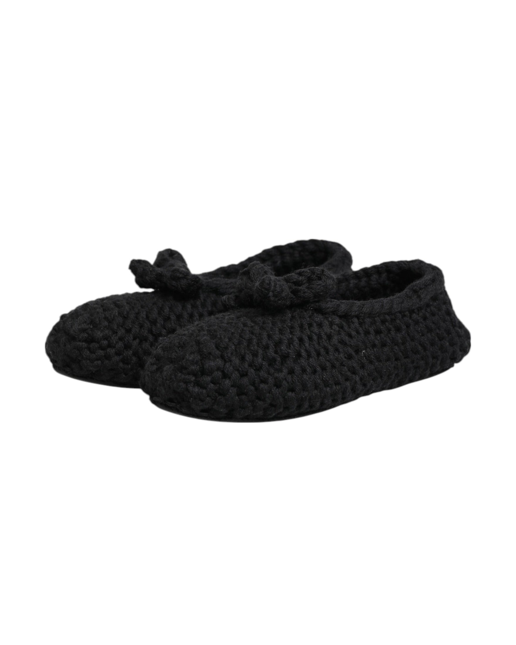 Dolce & Gabbana Black Wool Knit Slip On Ballerina Flats Shoes Glam Steals