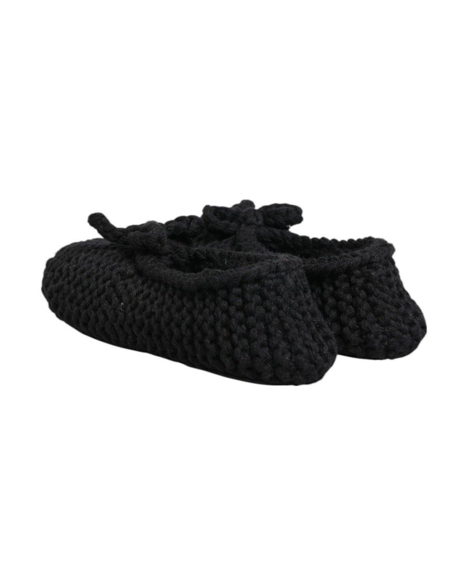 Dolce & Gabbana Black Wool Knit Slip On Ballerina Flats Shoes Glam Steals