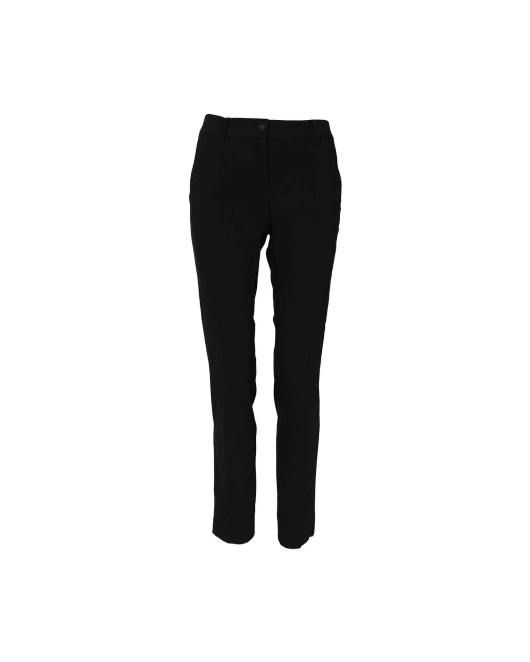 Dolce & Gabbana Black Wool Mid Waisted Tapered Dress Pant Glam Steals