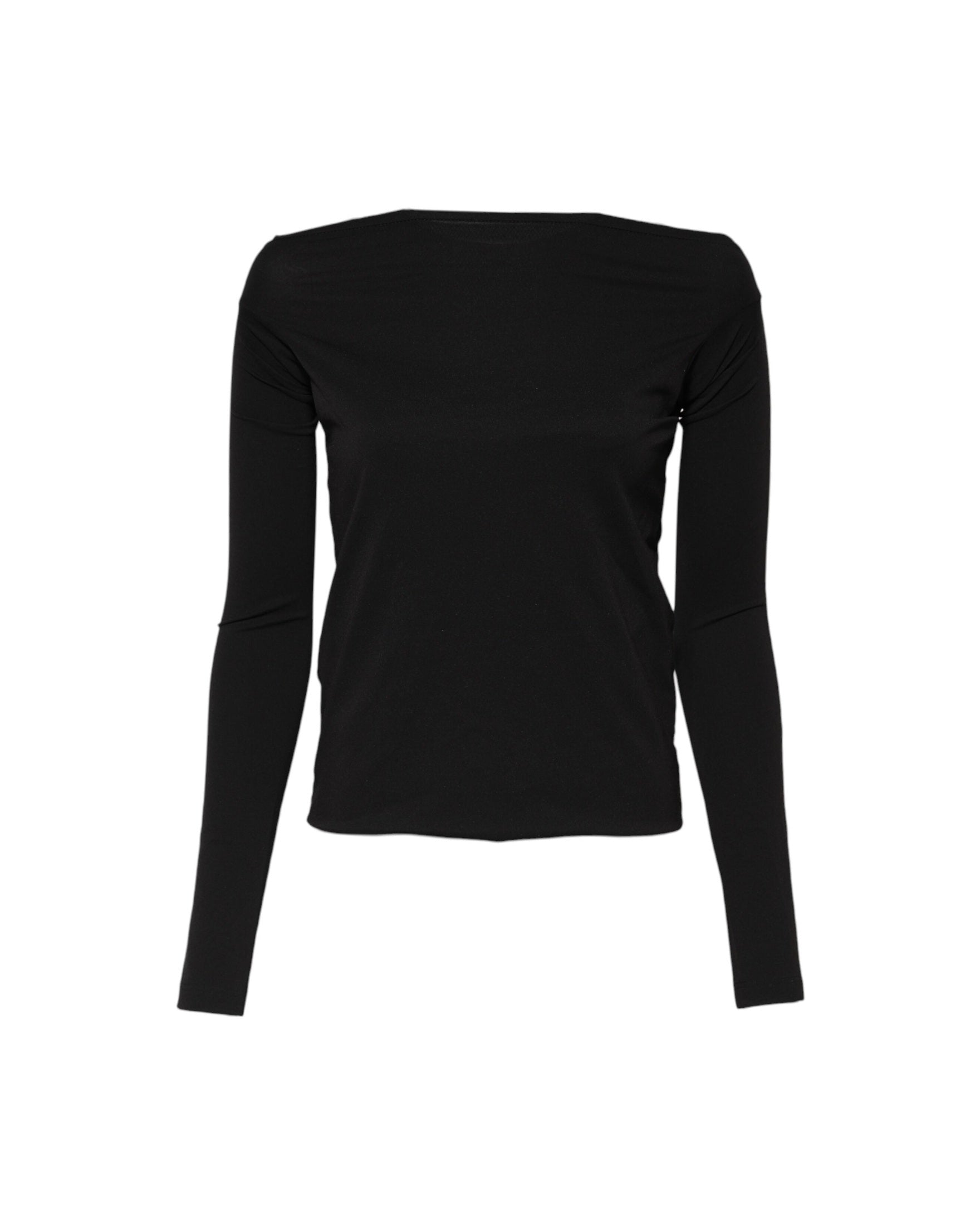 Dolce & Gabbana Black Wool Shrug Crew Neck Pullover Sweater