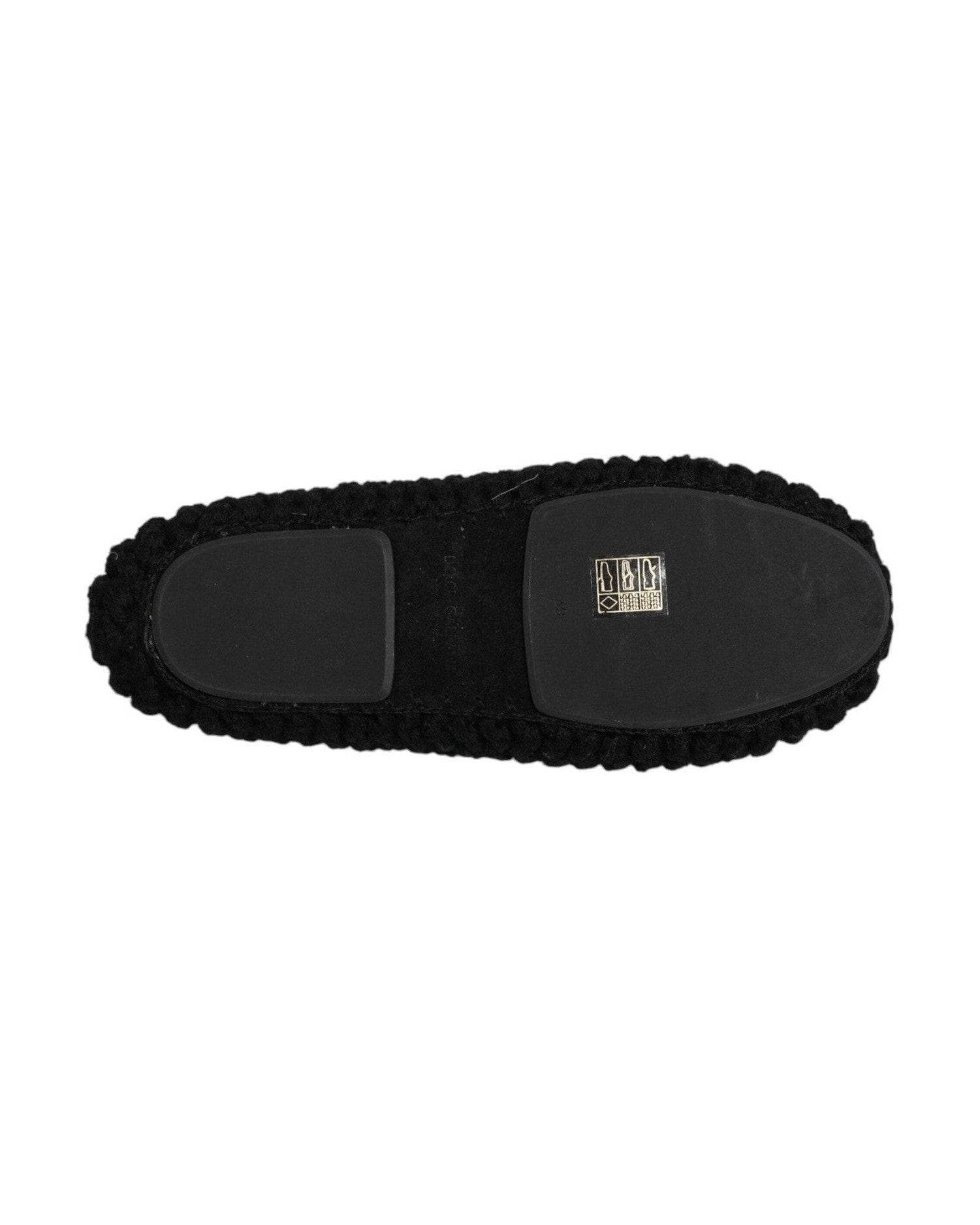 Dolce & Gabbana Black Wool Slip On Flats Ballerina Shoes Flats