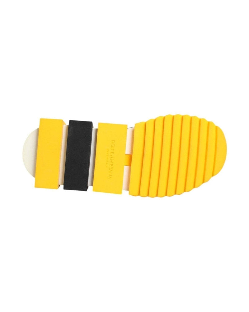 Dolce & Gabbana Black Yellow Sorrento Socks Sneakers Shoes Sneakers