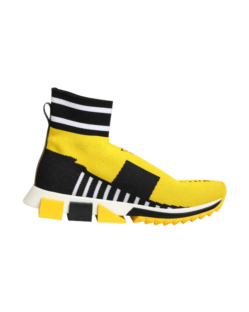 Dolce & Gabbana Black Yellow Sorrento Socks Sneakers Shoes Glam Steals