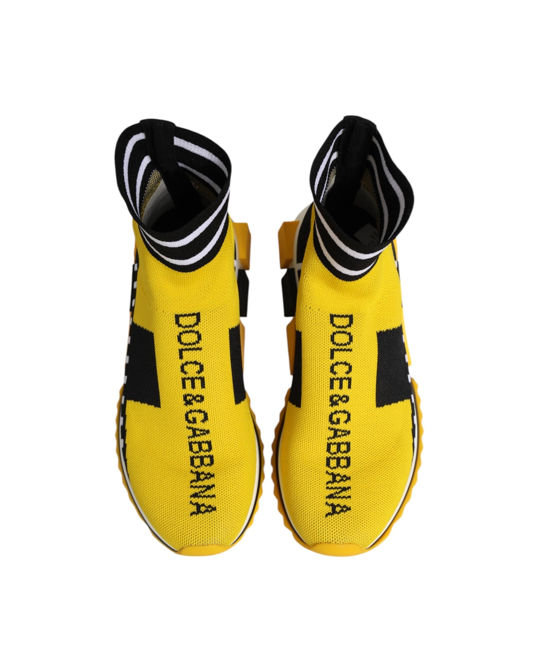 Dolce & Gabbana Black Yellow Sorrento Socks Sneakers Shoes Glam Steals