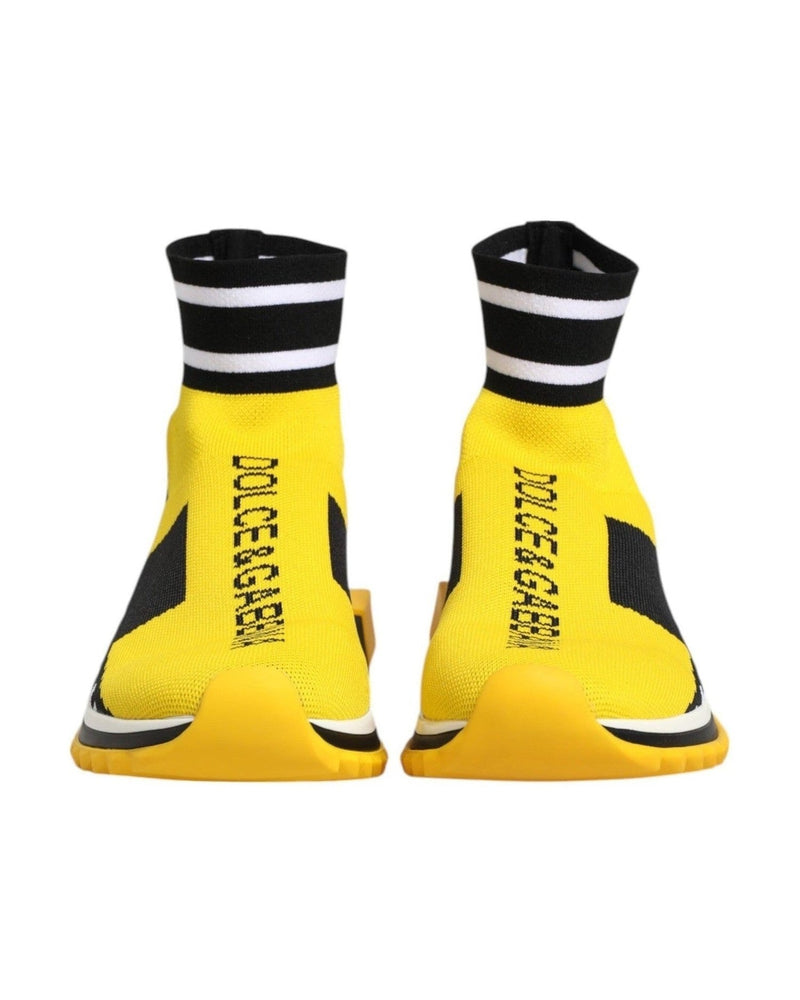 Dolce & Gabbana Black Yellow Sorrento Socks Sneakers Shoes Glam Steals