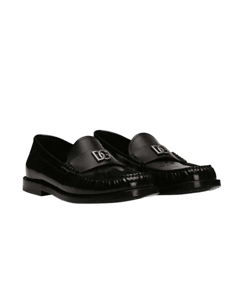 Dolce & Gabbana Black and Calfskin Slip On Loafers Glam Steals