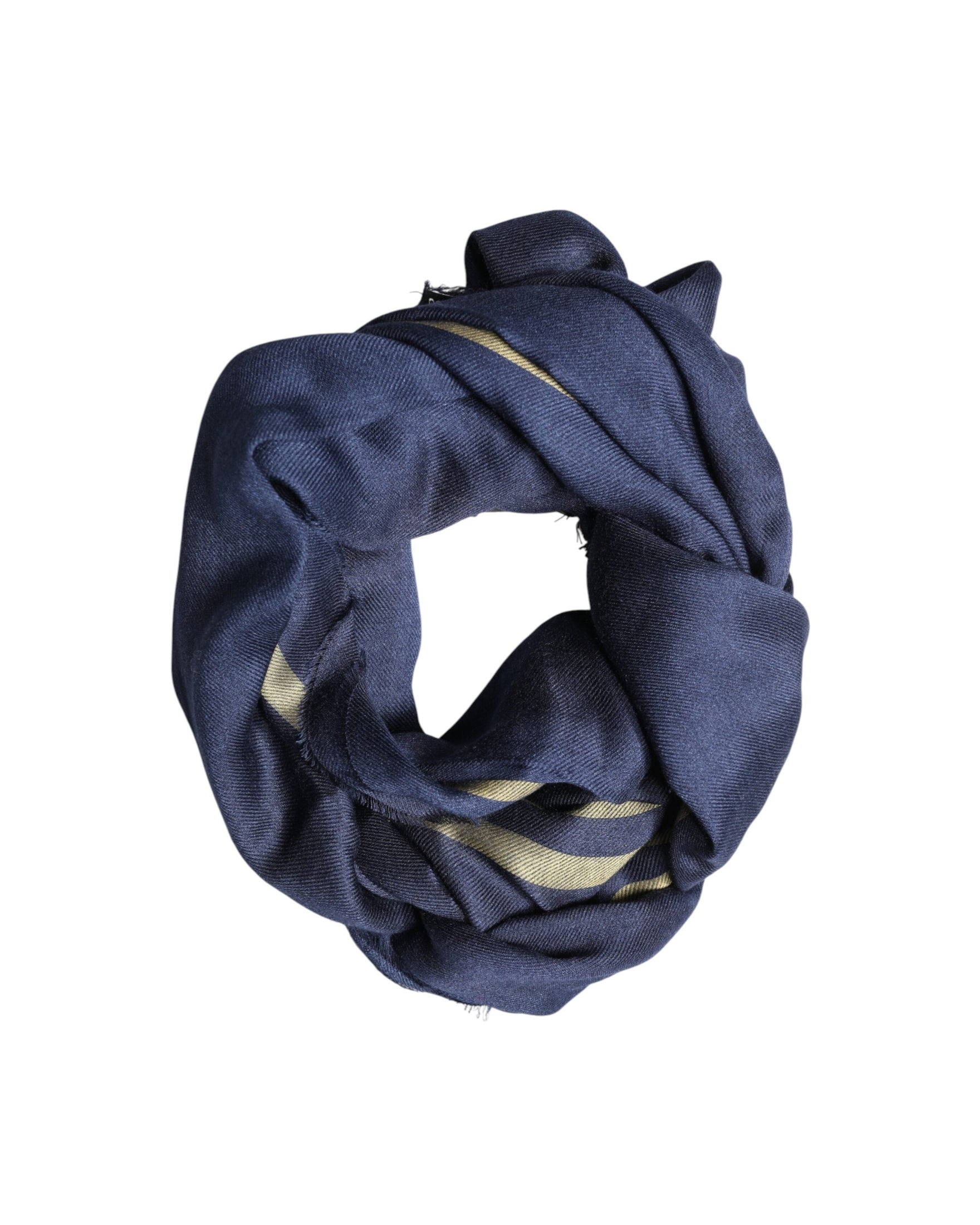 Dolce & Gabbana Blue Cashmere Neck Wrap Shawl Fringes Scarf Glam Steals