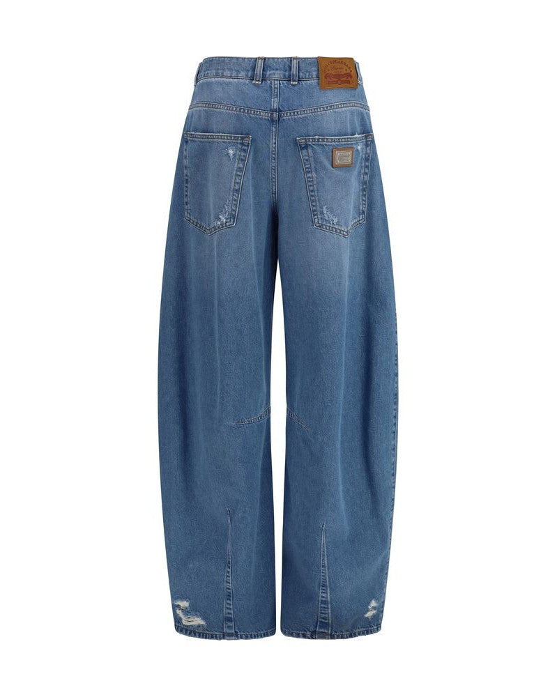 Dolce & Gabbana Blue Cotton Relaxed Fit Jeans Glam Steals