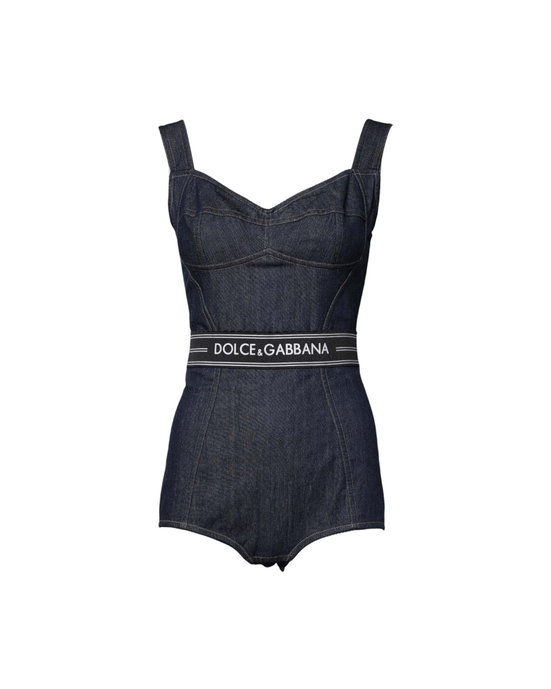 Dolce & Gabbana Blue Cotton Stretch Sleeveless Bodycon Denim Bodysuit Glam Steals