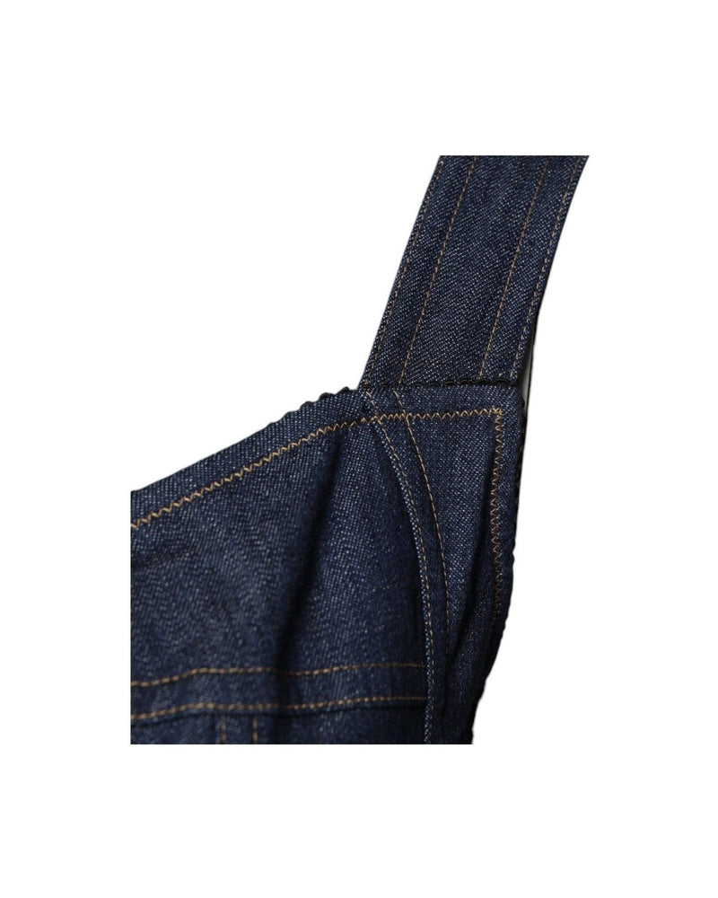 Dolce & Gabbana Blue Cotton Stretch Sleeveless Bodycon Denim Bodysuit Glam Steals