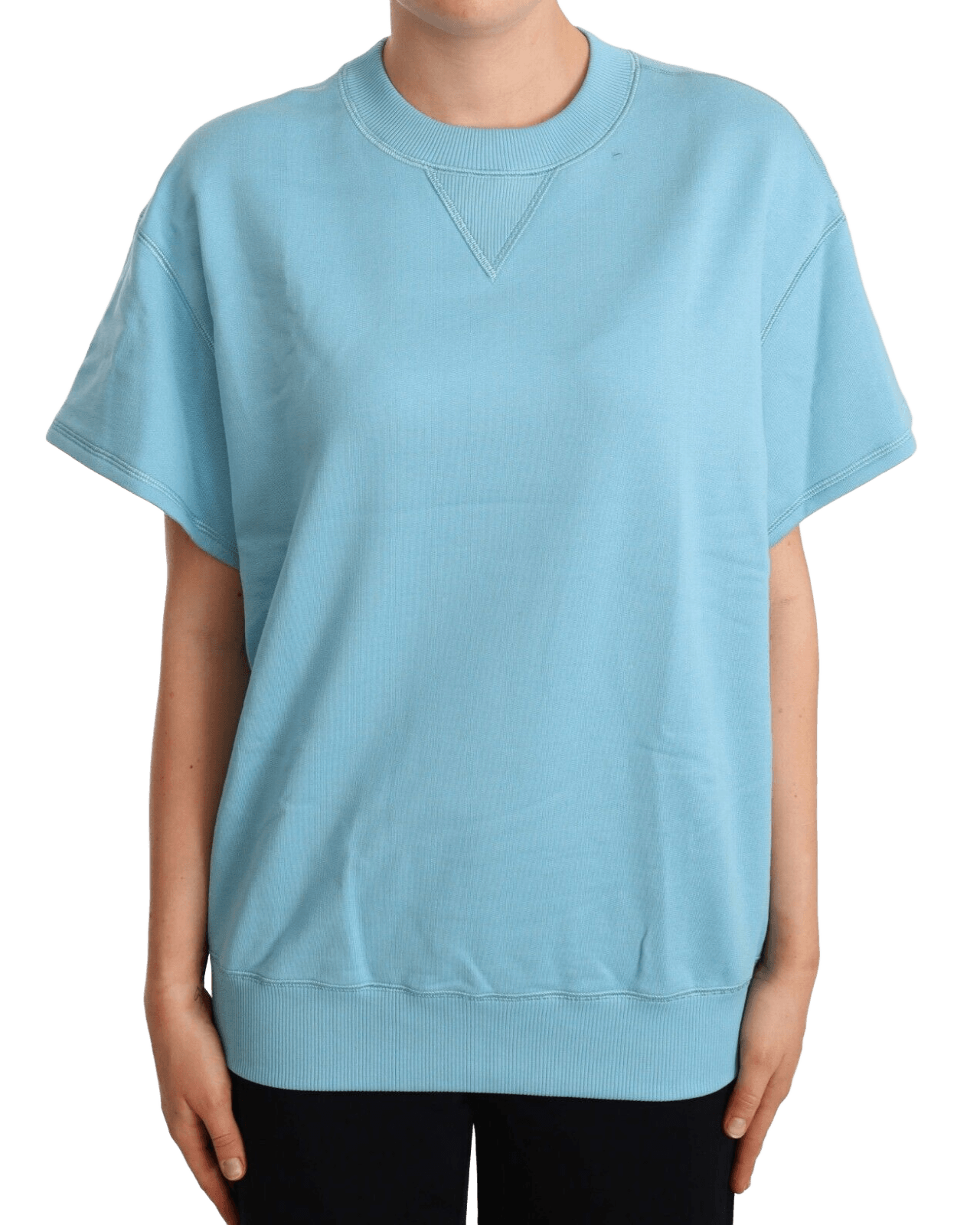 Dolce & Gabbana Blue Cotton Short Sleeves Crew Neck Top T-Shirts