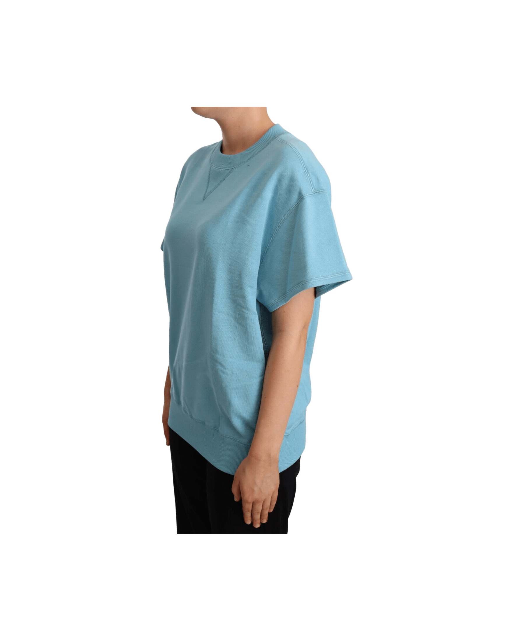 Dolce & Gabbana Blue Cotton Short Sleeves Crew Neck Top T-Shirts