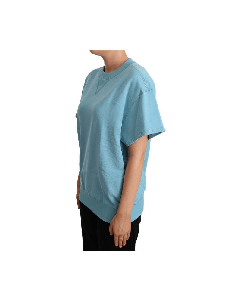 Dolce & Gabbana Blue Cotton Short Sleeves Crew Neck Top T-Shirts
