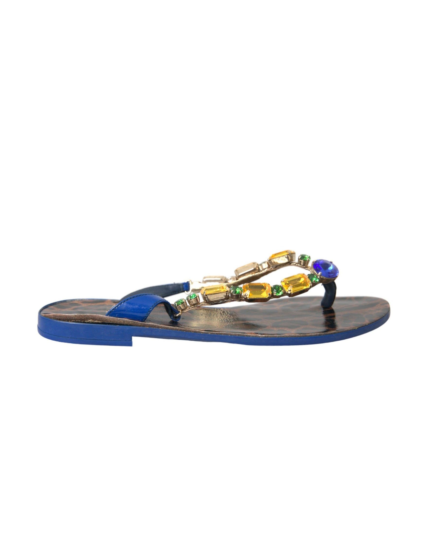 Dolce & Gabbana Blue Crystal Calf Leather Beachwear Shoes Glam Steals