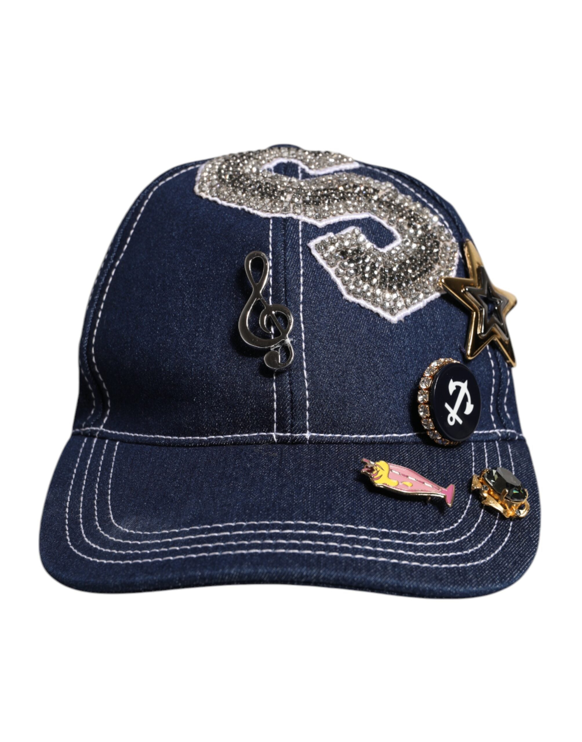 Dolce & Gabbana Blue Crystal Embellishment Baseball Cap Glam Steals