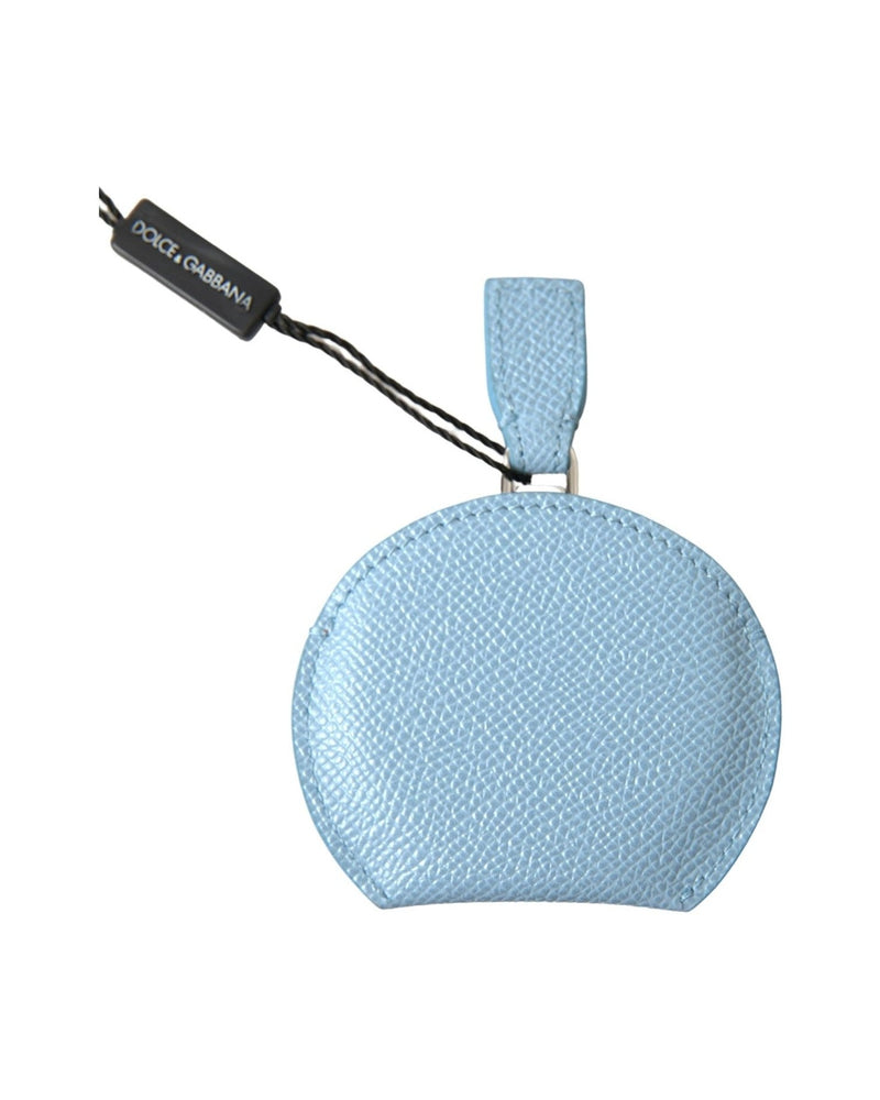 Dolce & Gabbana Elegant Leather Mirror Holder In Blue Light Glam Steals