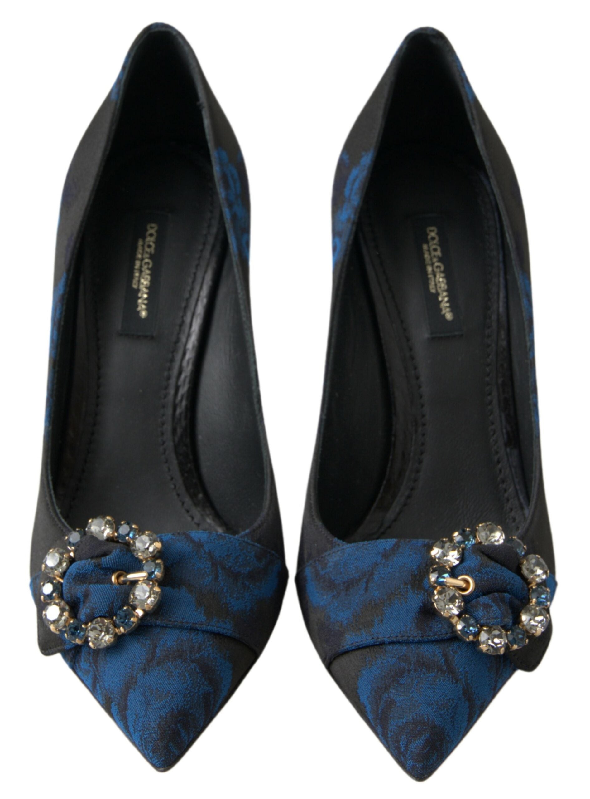Dolce & Gabbana Blue Floral Ayers Crystal Pumps Glam Steals
