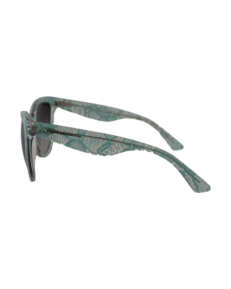 Dolce & Gabbana Blue Lace Acetate Crystal Round Sunglasses Glam Steals