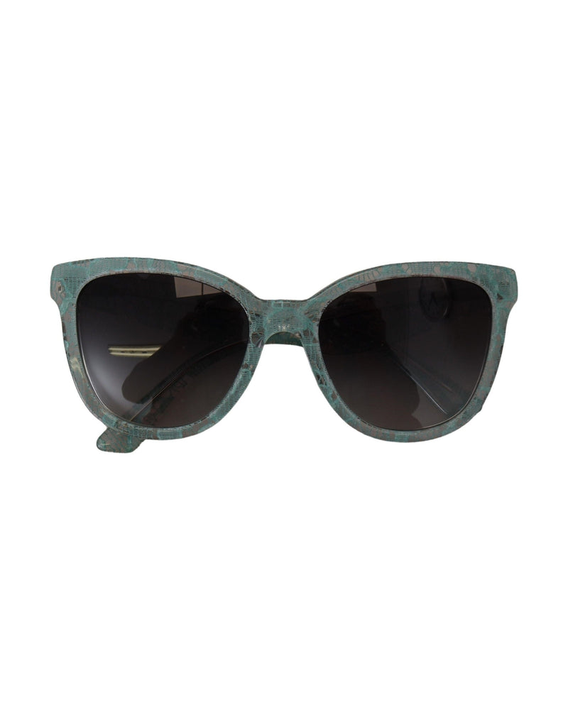 Dolce & Gabbana Blue Lace Acetate Crystal Round Sunglasses Glam Steals