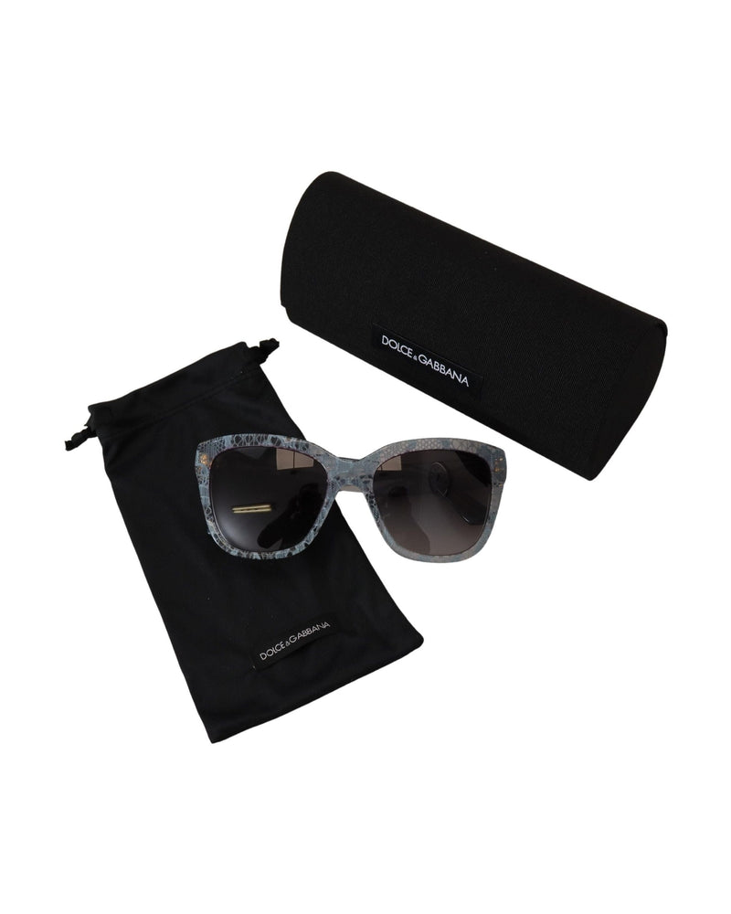 Dolce & Gabbana Blue Lace Acetate Rectangle Sunglasses Glam Steals