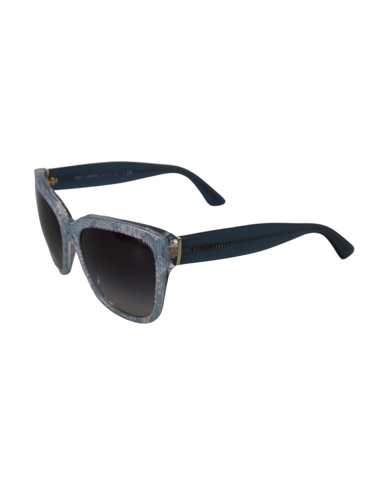 Dolce & Gabbana Blue Lace Acetate Rectangle Sunglasses Glam Steals