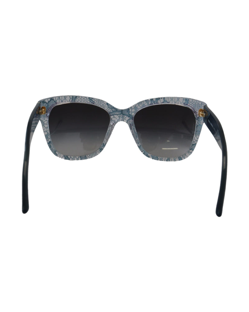 Dolce & Gabbana Blue Lace Acetate Rectangle Sunglasses Glam Steals