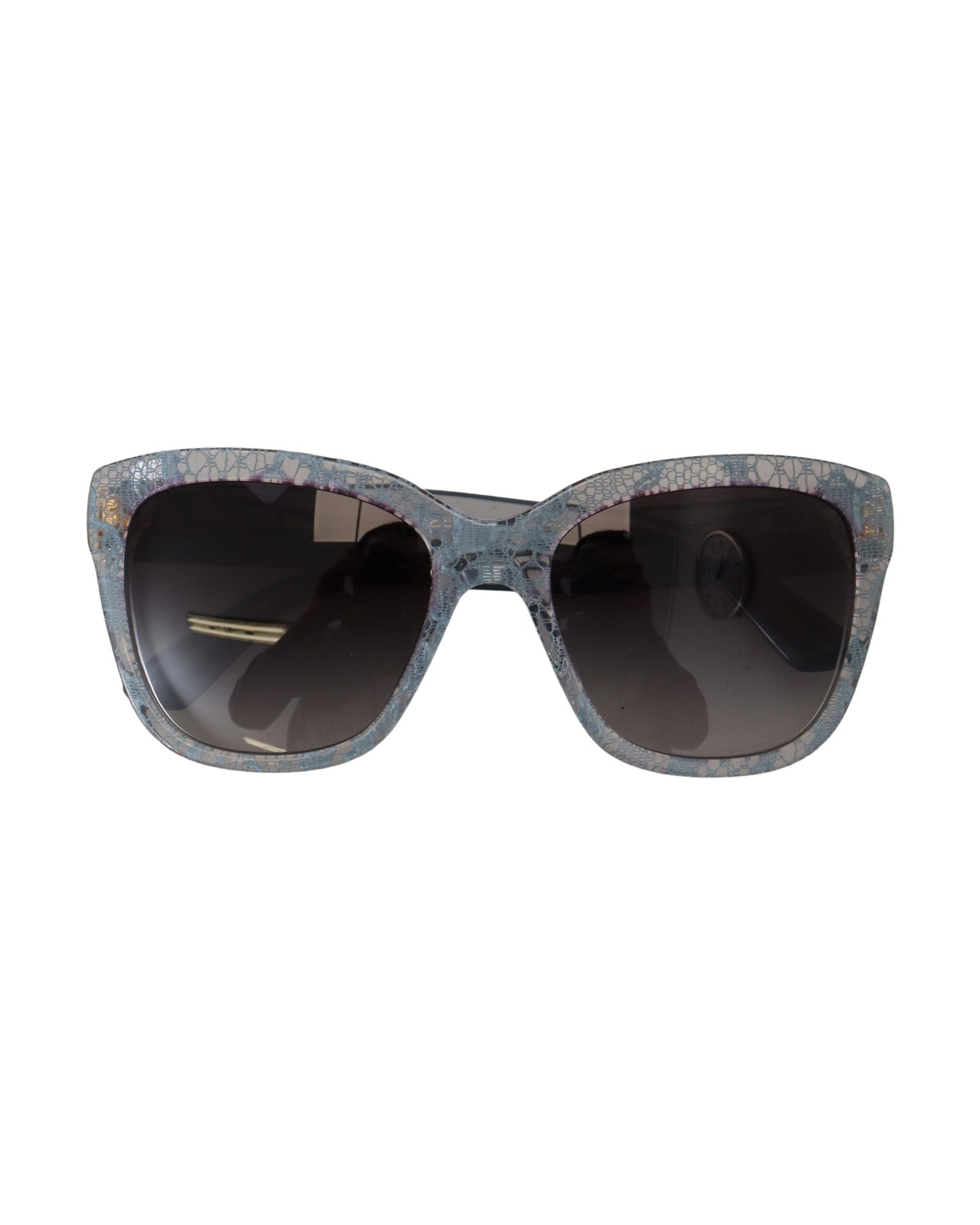 Dolce & Gabbana Blue Lace Acetate Rectangle Sunglasses Glam Steals
