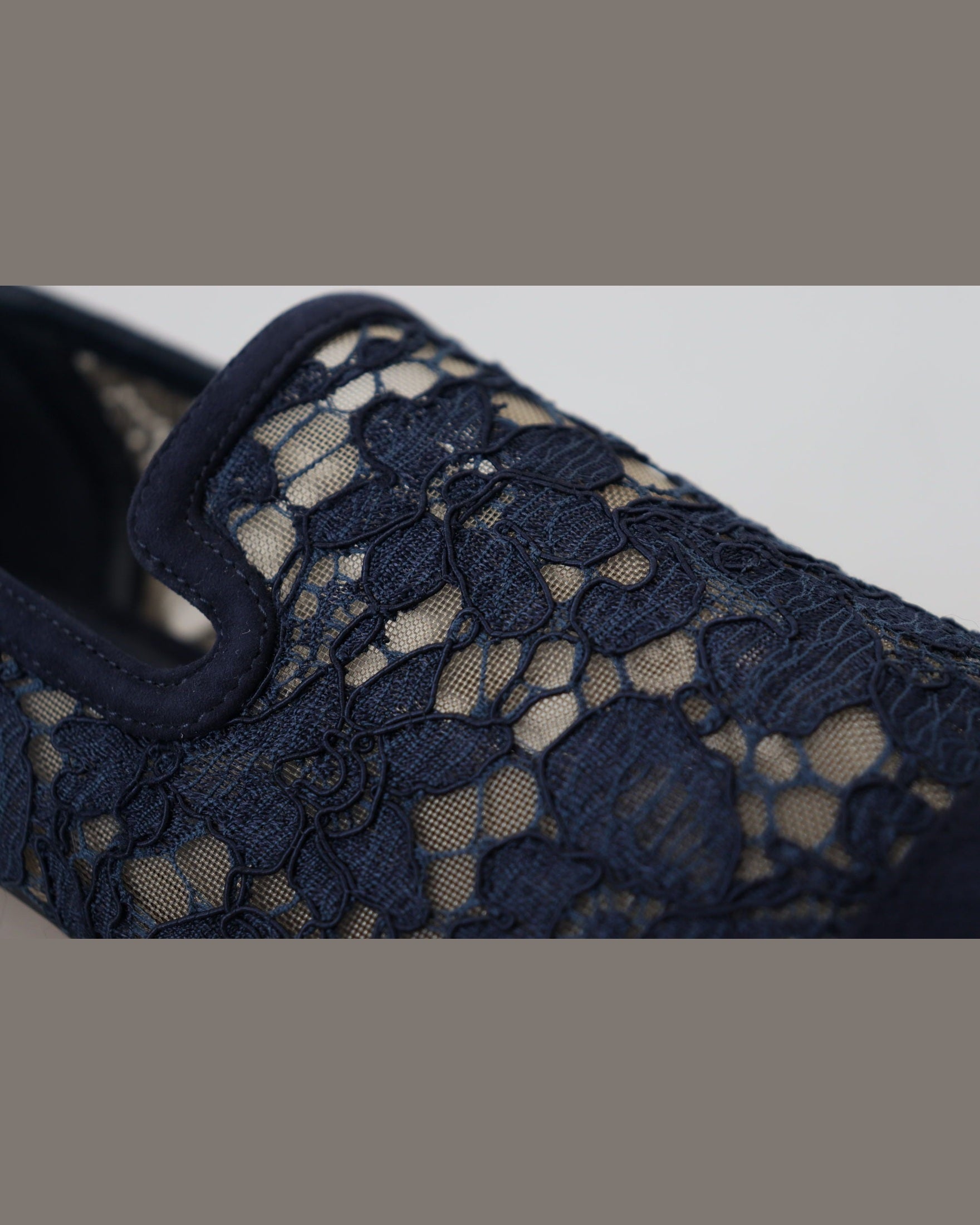 Dolce & Gabbana Blue Lace Floral Slip Ons Loafers Glam Steals