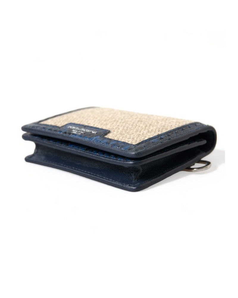 Dolce & Gabbana Blue Leather Beige Raffia Trim Mini Shoulder Purse Crossbody Bag Glam Steals