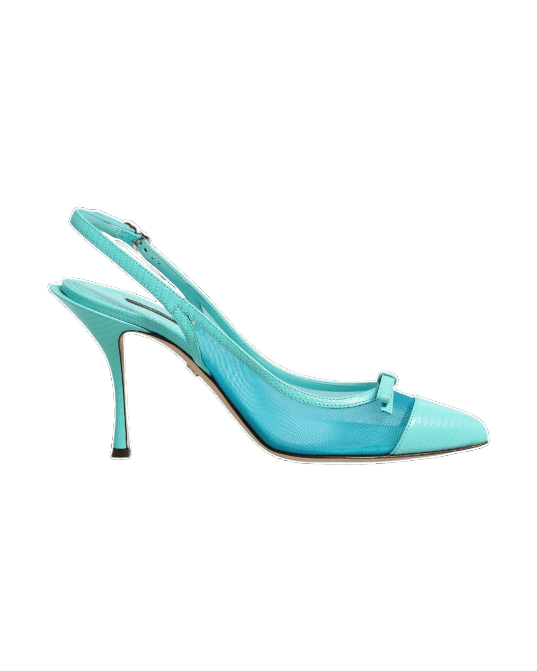 Dolce & Gabbana Blue Leather Mesh Heels Slingback Shoes Glam Steals