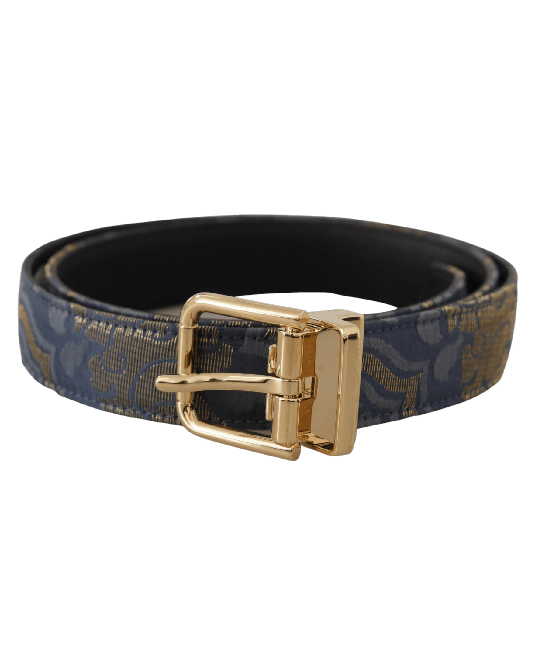 Dolce & Blue Gabbana Jacquard Tone Logo Metal Buckle Belt Glam Steals