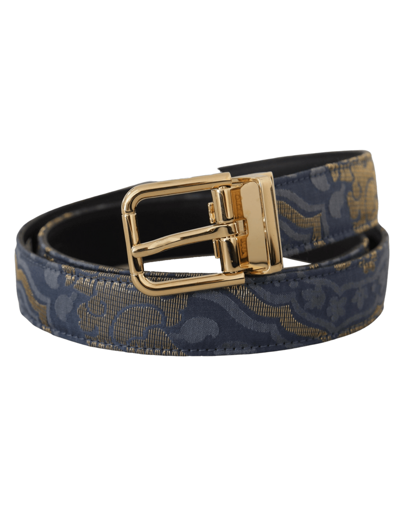 Dolce & Blue Gabbana Jacquard Tone Logo Metal Buckle Belt Glam Steals