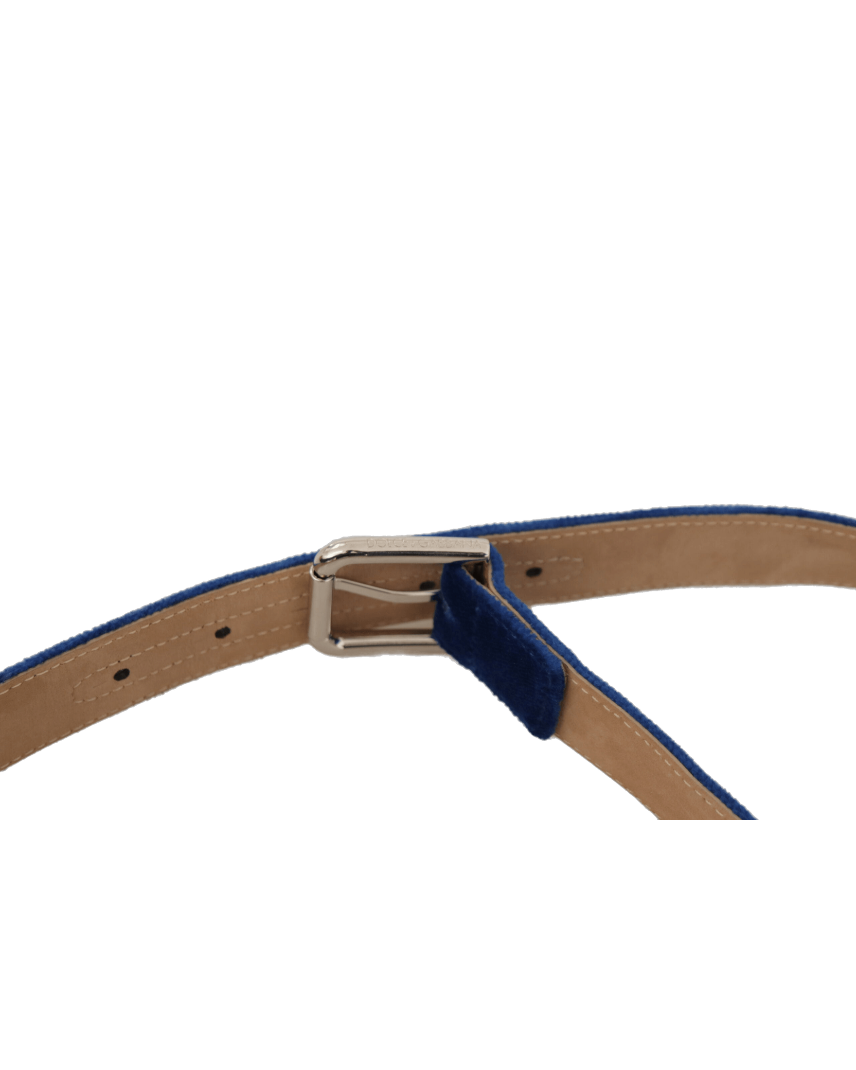 Dolce & Blue Gabbana Velvet Logo Engraved Metal Buckle Belt Glam Steals