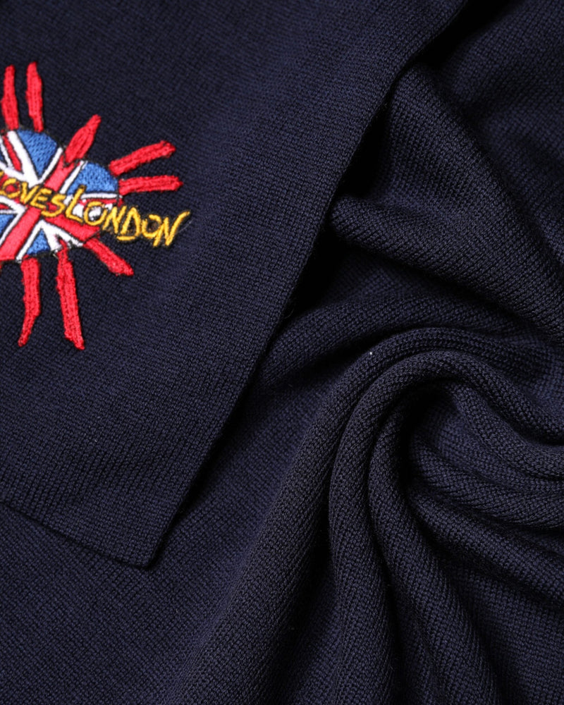 Dolce & Gabbana Blue Wool Dg Loves London Neck Wrap Scarf Glam Steals