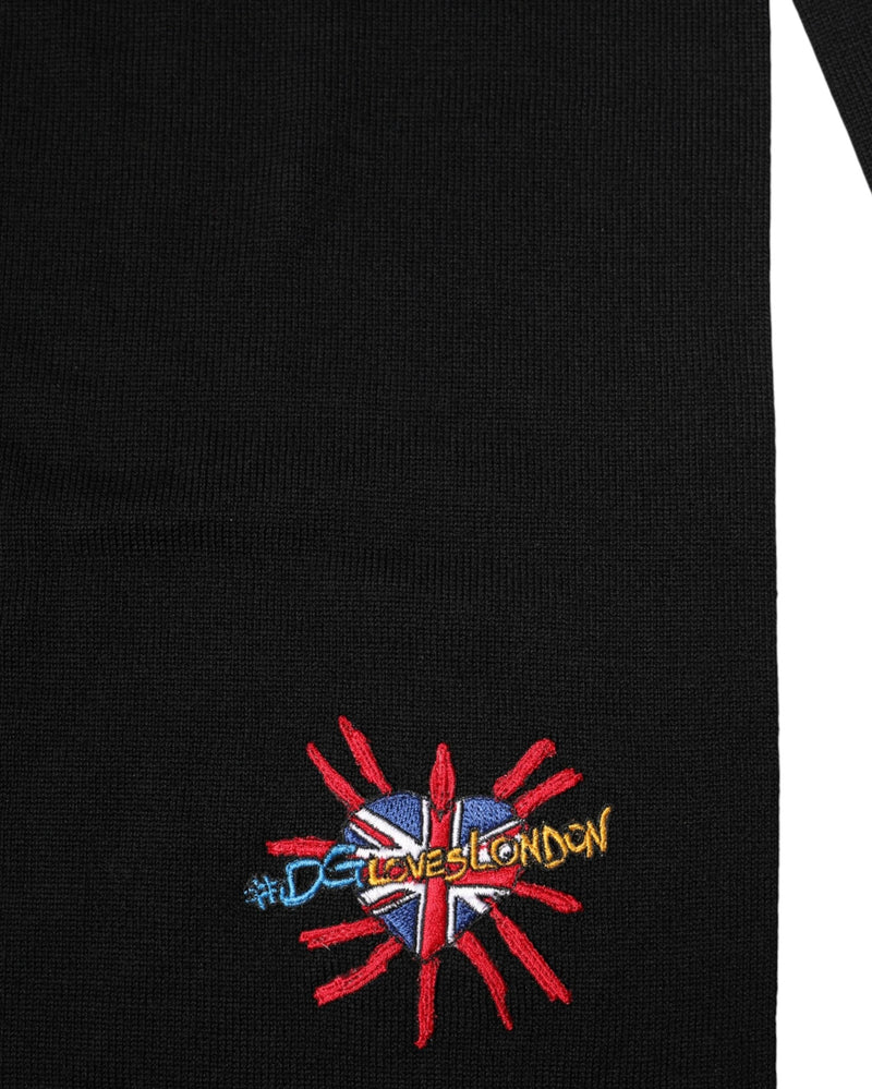 Dolce & Gabbana Blue Wool Dg Loves London Neck Wrap Scarf Glam Steals