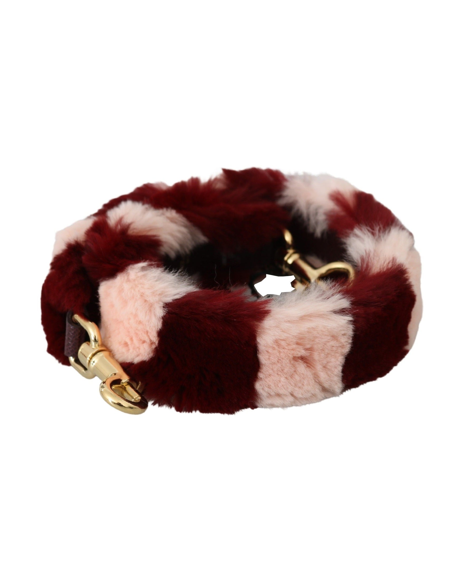 Dolce & Gabbana Bordeaux Fur Shoulder Strap Luxury Pink Accessory Glam Steals